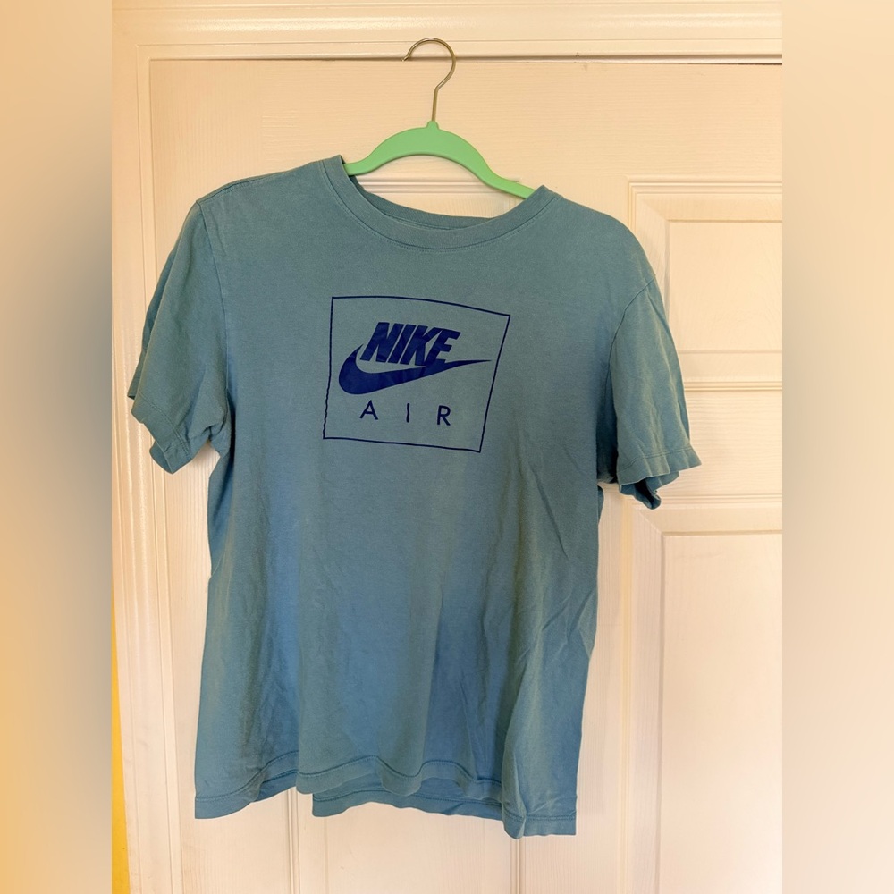 Nike Air Box Logo T-Shirt Men’s Small Teal Blue Graphic Tee
